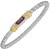 14K Gold & Sterling Silver Diamond and Amethyst Baguette Bangle