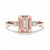 10K Rose Gold Emerald Cut Morganite & Diamond Ring