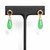 14K Yellow Gold Green Quartz Cabochon Drop Earrings