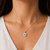 14K White Gold Vintage Blue Diamond Pearl Enhancer Pendant