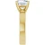 14K Yellow Gold East-West Emerald Cut Flat Solitaire Engagement Ring