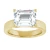 14K Yellow Gold East-West Emerald Cut Flat Solitaire Engagement Ring