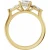 14K Yellow Gold 3 Stone Round Brilliant & Kite Shaped Diamond Engagement Ring