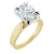 14K Yellow Gold Elongated Cushion Solitaire Engagement Ring