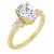 14K Yellow Gold Oval Diamond Scattered Semi-Set Engagement Ring