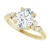14K Yellow Gold Oval Diamond Scattered Semi-Set Engagement Ring