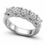 14K White Gold 5 Stone Round Brilliant Diamond Wedding Band