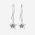 Ladies 14K White Gold & Black Diamond Star Dangle Earrings - 1.00ctw