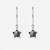 Ladies 14K White Gold & Black Diamond Star Dangle Earrings - 1.00ctw