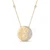 14K Yellow Gold .63ctw Diamond Circle Medallion Stationary Pendant Necklace