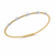 14K Yellow & White Gold 5 Station .17ctw Diamond Beaded Flex Bangle Bracelet