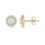 14K Yellow Gold 1.06ctw Round Opal & .38ctw Diamond Halo Stud Earrings