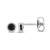 14K White Gold .37ctw Round Blue Sapphire Bezel Stud Earrings