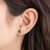14K Yellow Gold .42ctw Emerald Cut Lab Created Emerald Stud Earrings