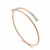 14K Yellow & White Gold .61ctw Diamond Bezel Set Bypass Wire Texture Flex Bangle Bracelet