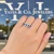 14K White Gold Blue Sapphire & Diamond Scalloped Halo Ring