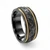 8mm Black Zirconium Western Scroll Engraved Band with 14K Yellow Gold Rope Inlays