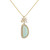 14K Yellow Gold Opal Diamond Halo Ribbon Necklace, 18"