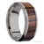 9mm Titanium Flat Band with Grooved Edges with Cocobolo Wood Inlay