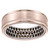 ArtCarved Inside and Out Wedding Band - Mesh Pattern, Rose Gold
