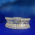 18K White Gold, Baguette and Round Diamond Band - 1.50ctw