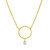 14K Yellow Gold & Bare Diamond Circle Necklace by Brevani