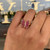 14k Rose Gold, Diamond  & Watermelon Carved Butterfly Ring