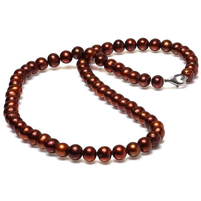 Cinnamon Chocolate Pearl Necklace