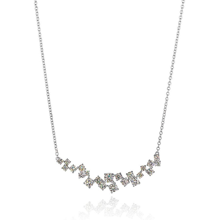 14k White Gold & Facets of Fire Diamond Scatter Necklace