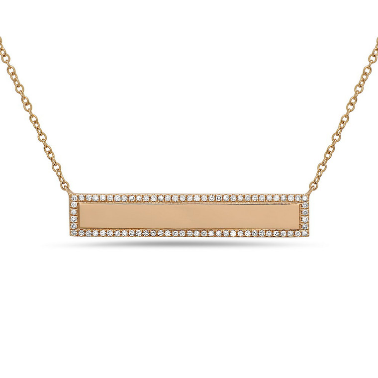 14K Yellow Gold Diamond Bar Necklace by Bassali