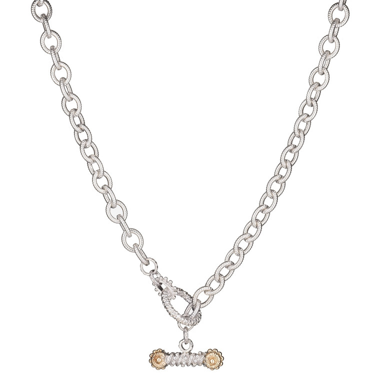 Vahan Sterling Silver & 14k Gold Toggle Necklace