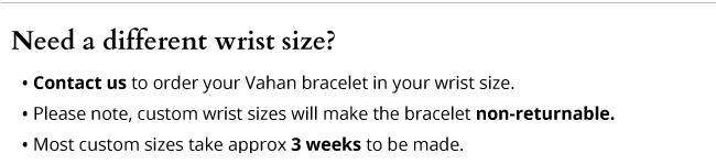 Vahan bracelet sizing info