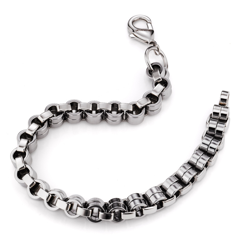 Boniskiss Men's Tungsten Bracelet Magnetic Beads Link Wrist Polished 1