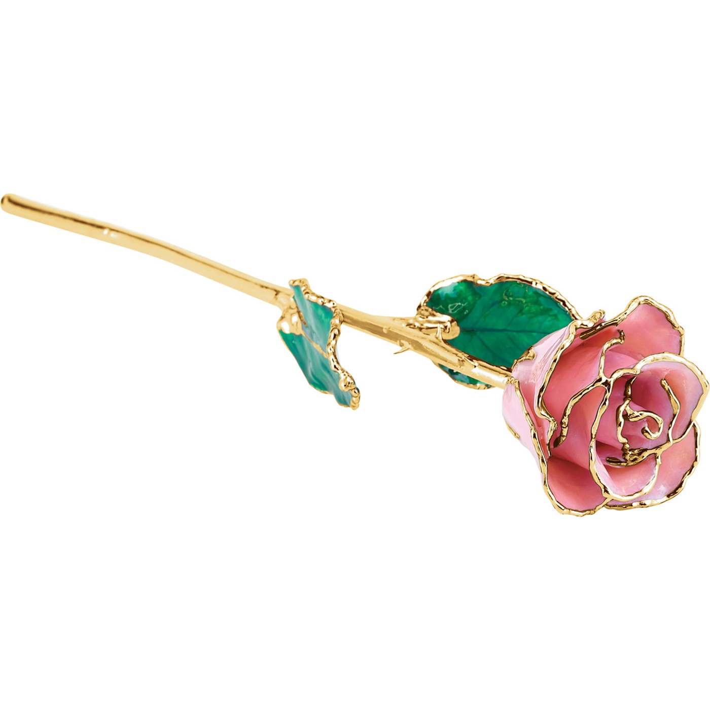 24K Gold and Pink Pearl Lacquered Real Rose, a gift she will Treasure!