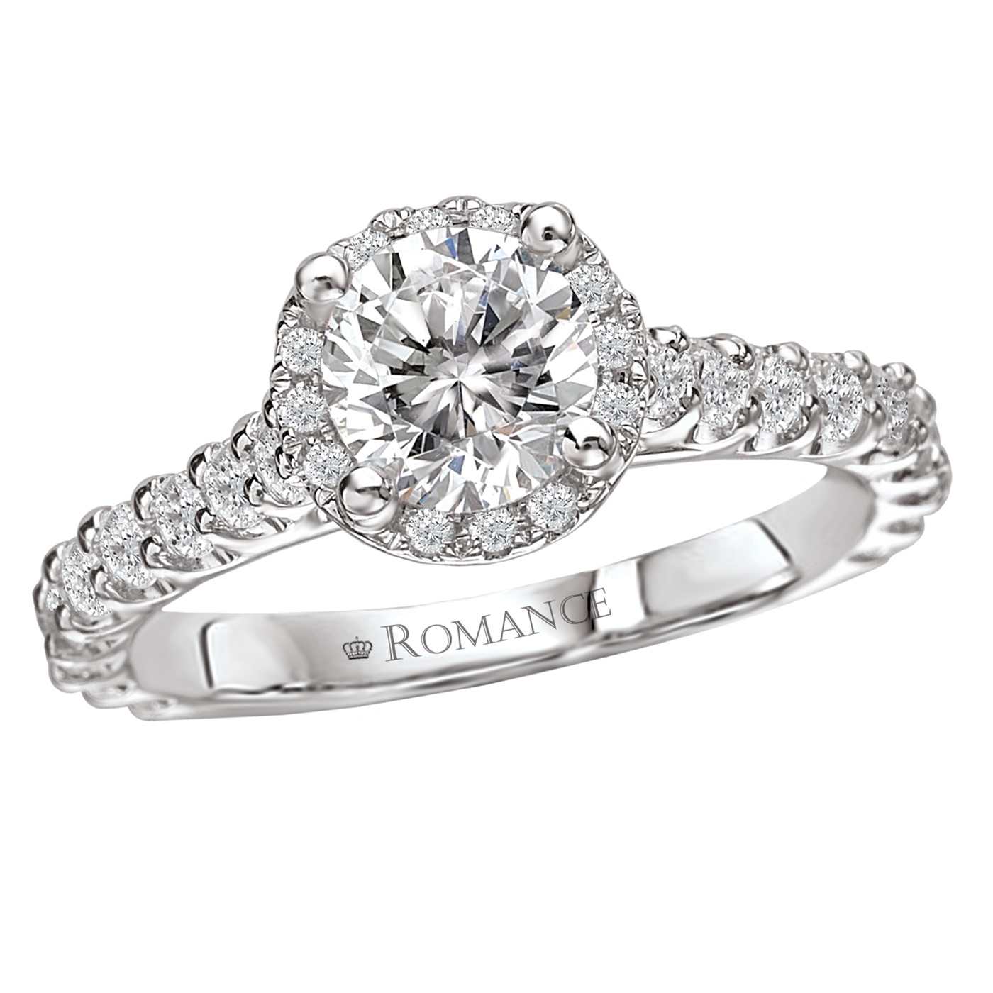Micro Set Engagement Ring - Diamond Halo - Modesto Engagement Rings