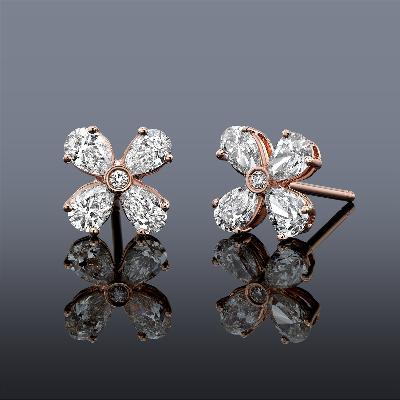 Pear-Shape Natural Diamond Stud Earrings – Lasker Jewelers