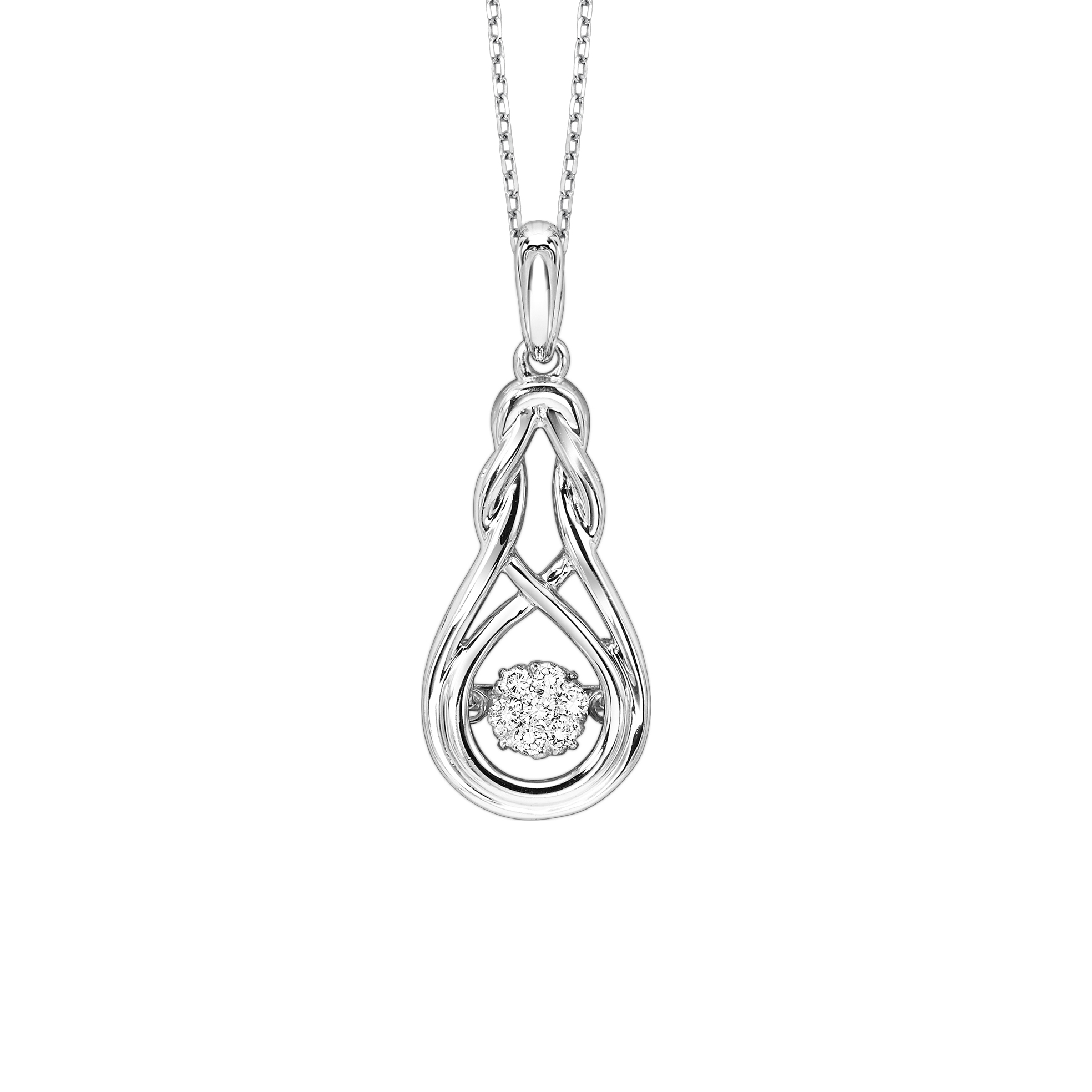 Rhythm of Love Sterling and Diamond Necklace - Love Knot Style