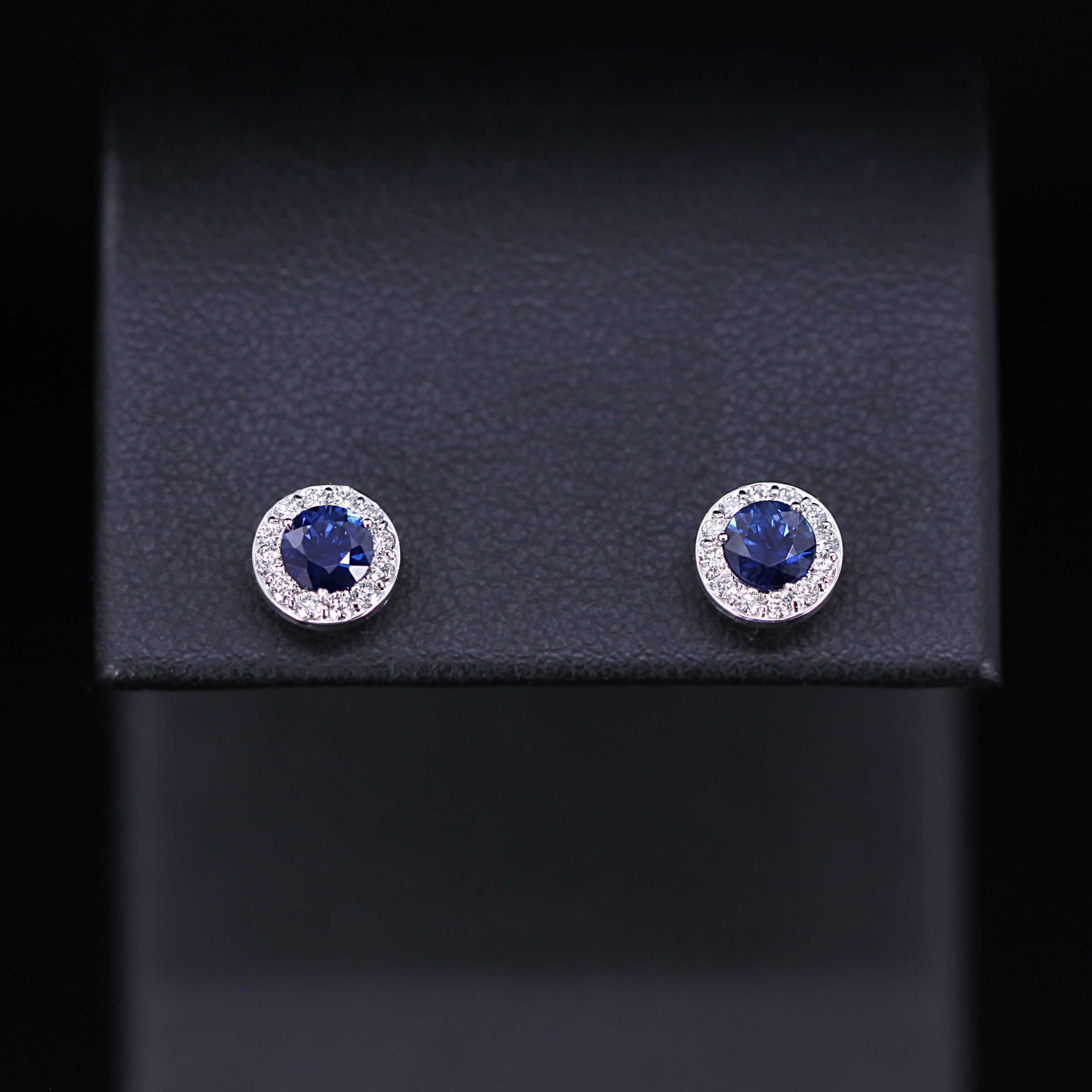 Sapphire & Diamond Halo Earrings