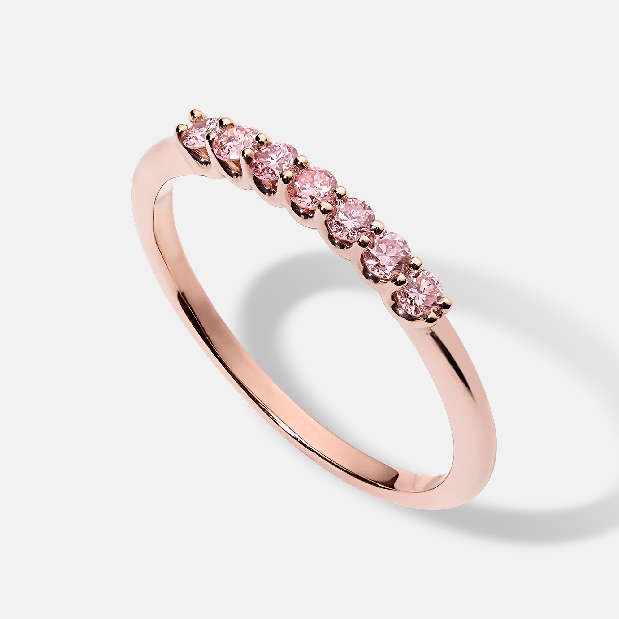 Gorgeous 14K Rose Gold and Pink Diamond (.45ct) Engagement Ring - Pink  Diamond Rings