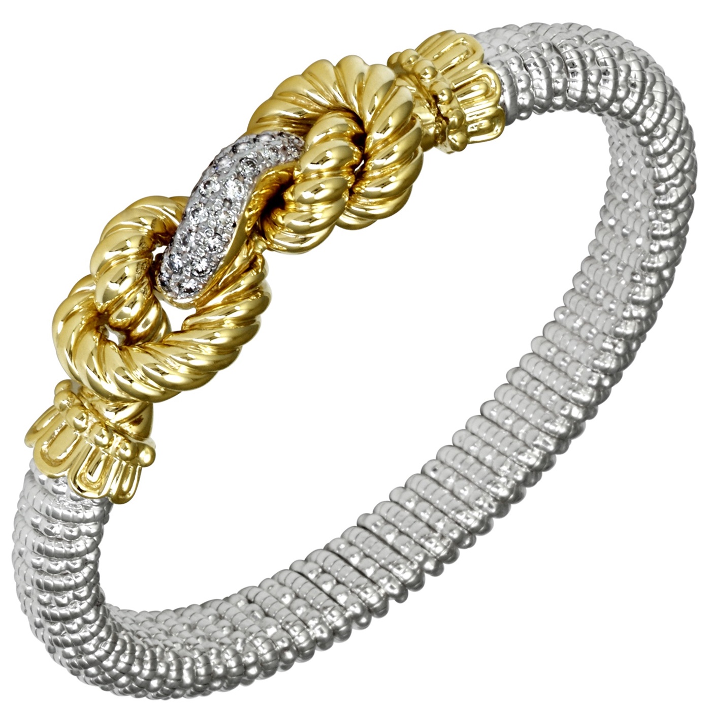 Diamond and Double-Rope Gold Bracelet — Wooldridge Jewelers