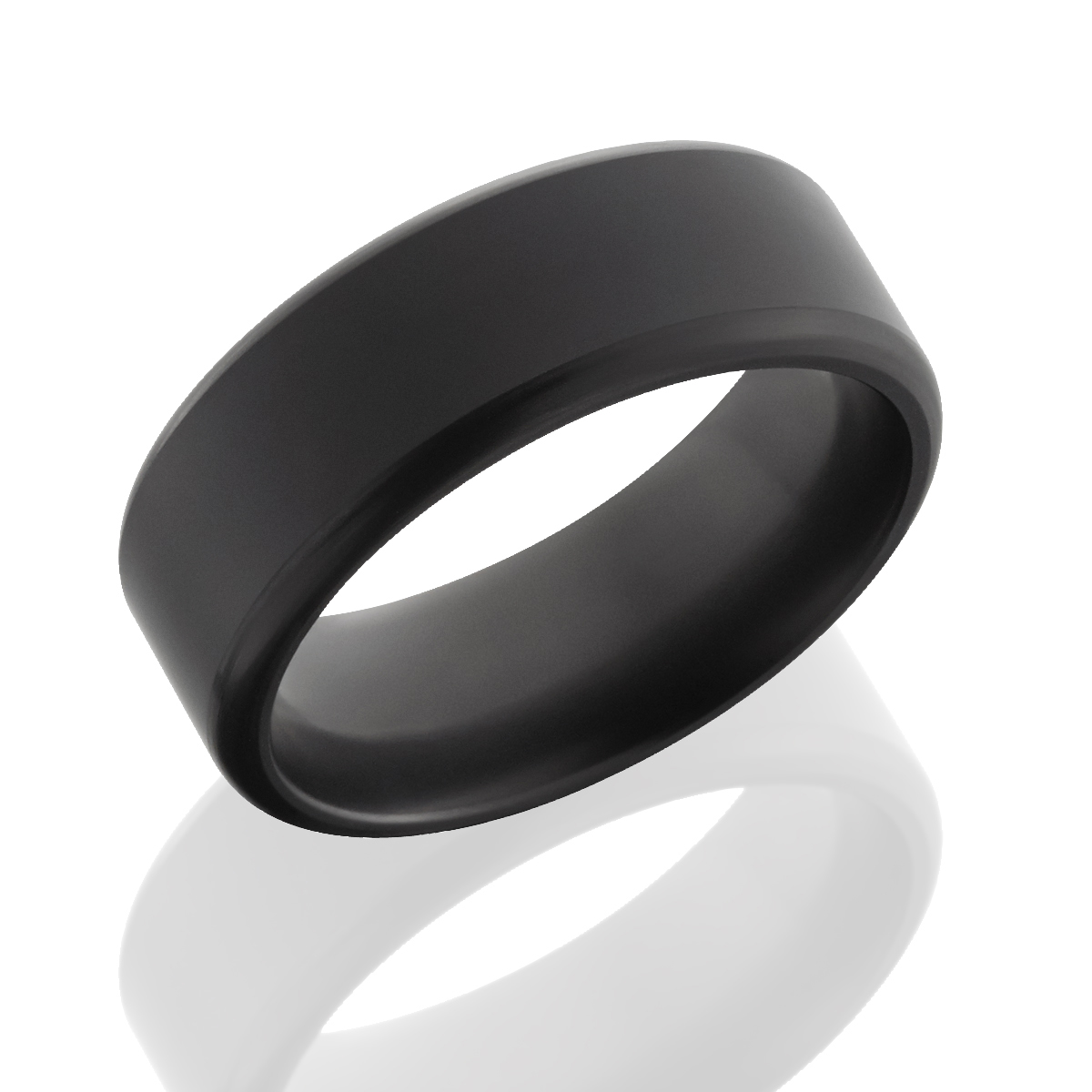 10mm Brushed Matte Black Tungsten Ring with Polished Edges