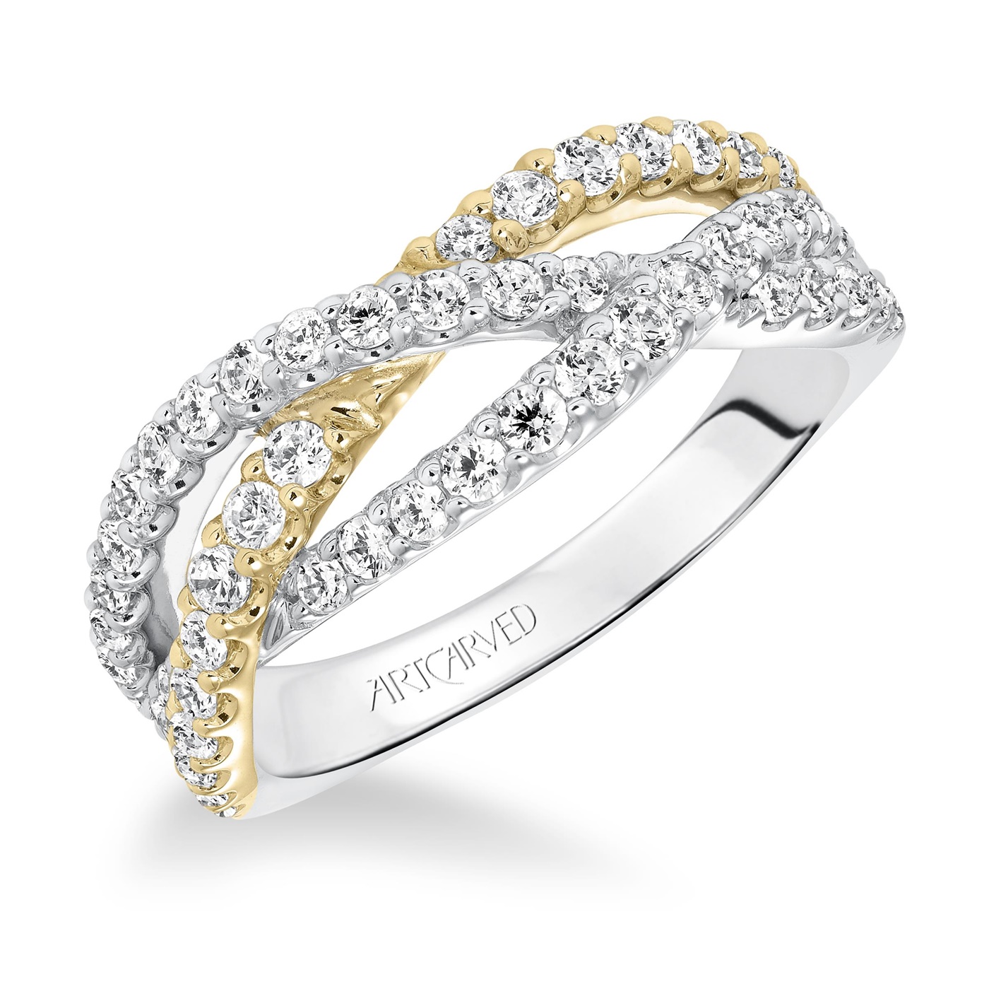 灰色のアルカディア　anniversary Art works Two Tone Diamond Crossover Anniversary Band by ArtCarved