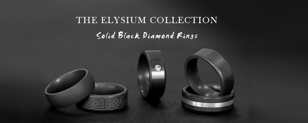 Channel Set Black Diamond in Satin Finish Wedding Band