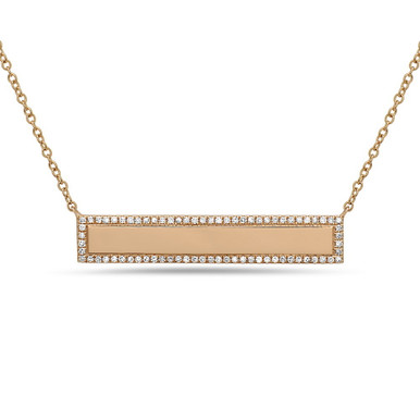 14K Gold Diamond Bar Necklace by Bassali