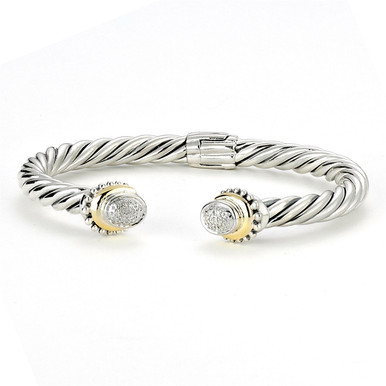 Sterling Silver and 18k Yellow Gold Bracelet by Samuel B