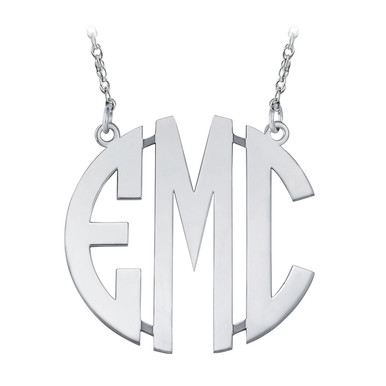 Sterling Silver Monogram Necklace 15mm Letter V left, Now 50% off