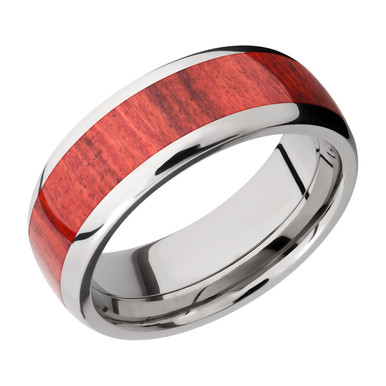 Titanium and Red Heart Wood Band by Lashbrook Designs - Gifts From