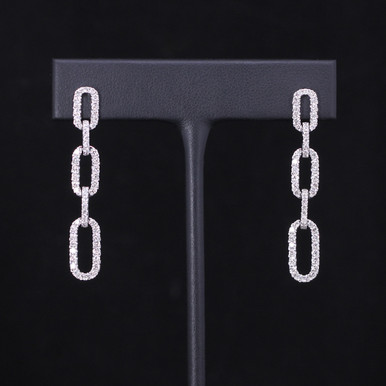 Diamond Huggie Hoop Earrings 1/4 ct tw Princess-cut 10K