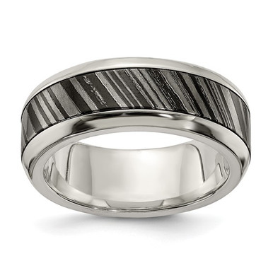 TIMOKU 8mm Beveled Edge Wedding Band, Only 1 Ring Left! Priced dropped