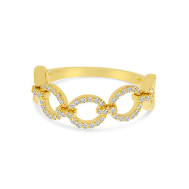 Brevani 14K Yellow Gold Diamond Link Rolling Ring